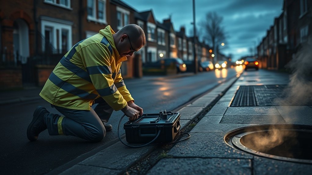 No-dig underground leak detection equipment in Whetstone